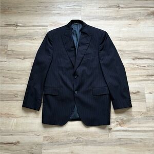 Men's Black Pinstripe Blazer